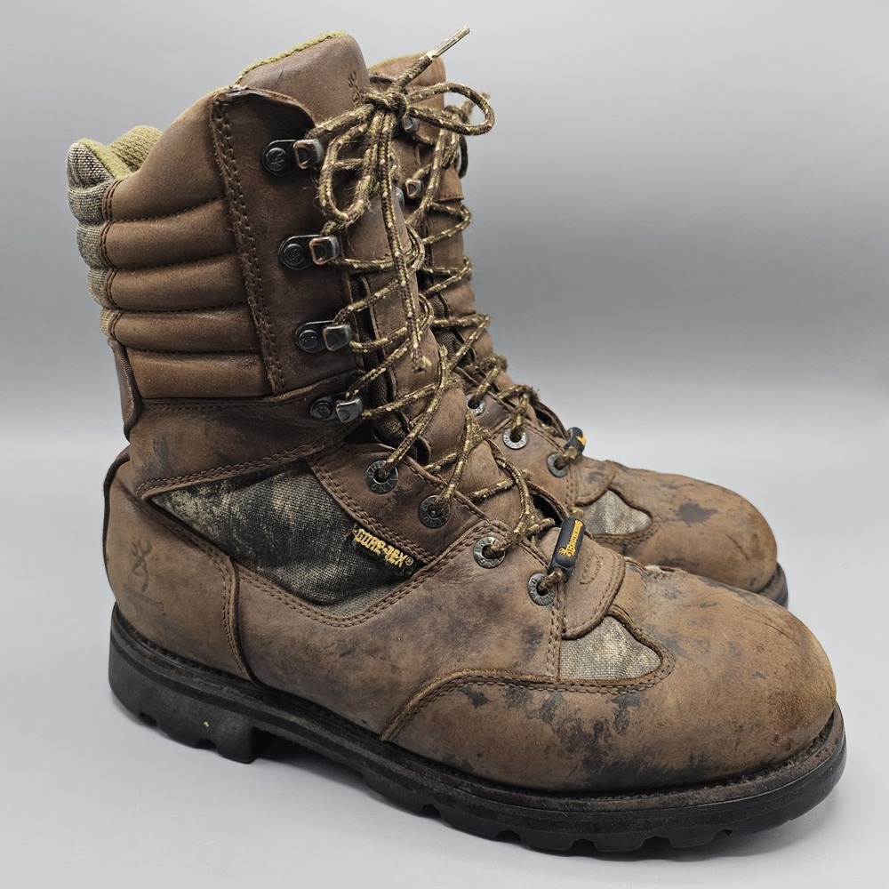 Browning GoreTex Vibram Camo Thinsulate Boots Mens 10‎ 90410